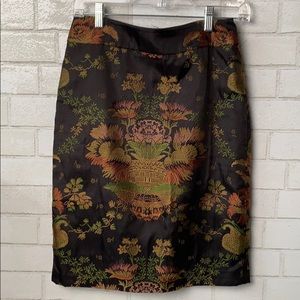 CAbi Chinoiserie Jacquard Pencil skirt 4 lined 737